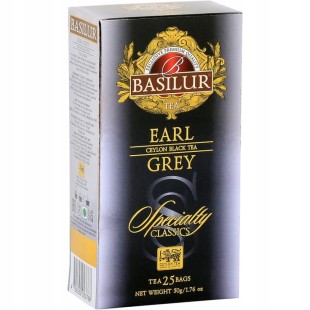 Basilur EARL GREY herbata czarna cejlońska BERGAMOTKA ekspresowa - 25 x 2 g