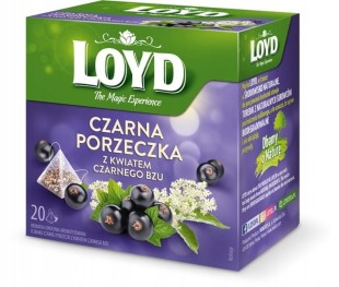 LOYD Herbata Owocowa Czarna porzeczka z kwiatem bzu 20 piramidek