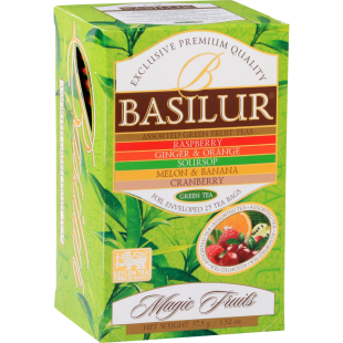 Basilur Mieszanka Herbat Zielonych z Dodatkami Assorted Green Fruit Tea Saszetki 25 saszetek