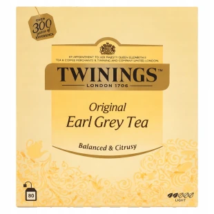 Twinings Earl Grey Tea czarna herbata ekspresowa 80 saszetek 160g