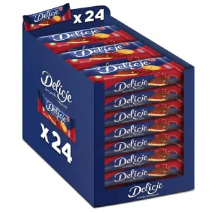 Zestaw Delicje wiśniowe 24 x 147g ciastka biszkopty z galaretką